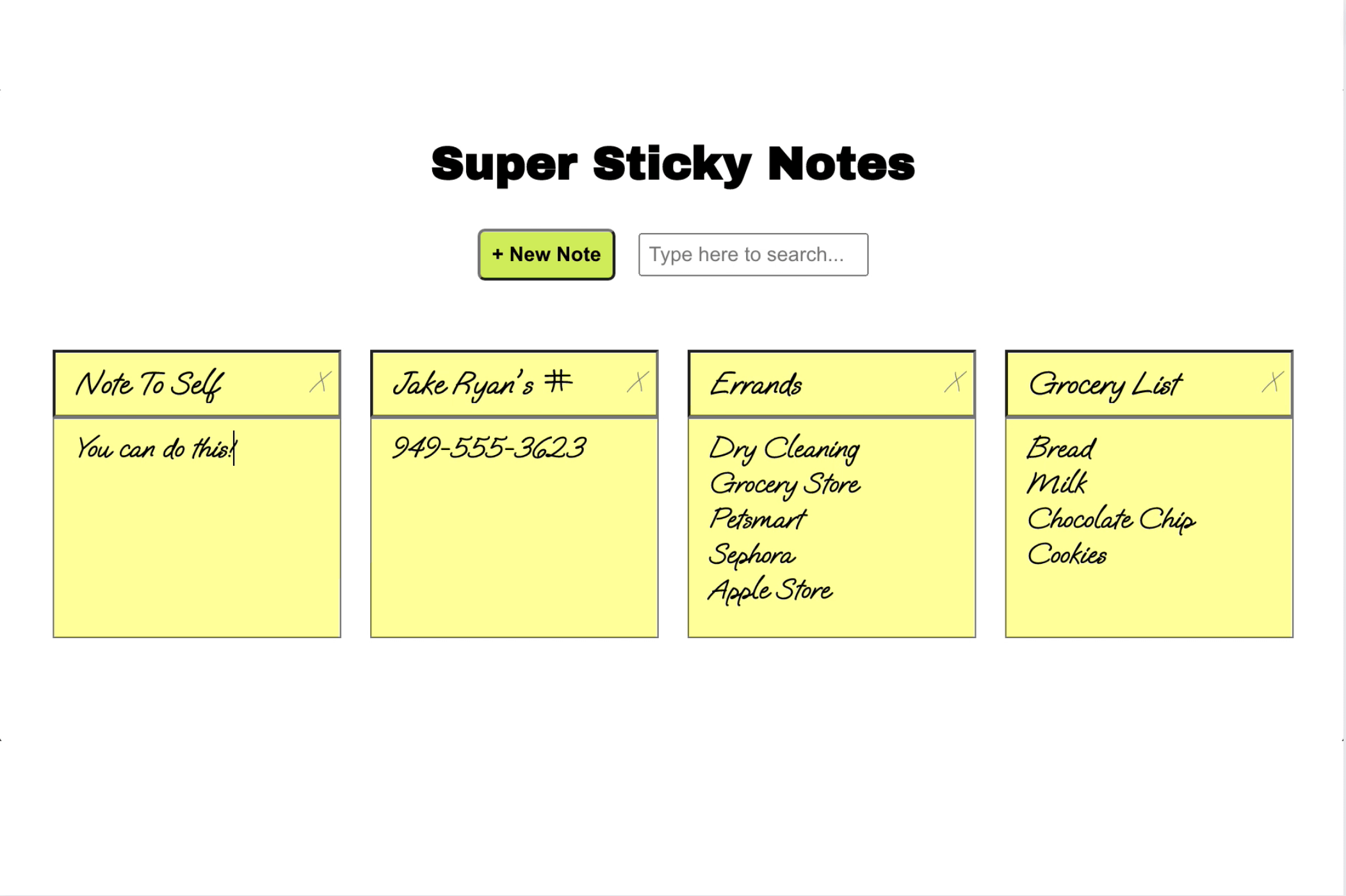 Sticky Notes App Project
